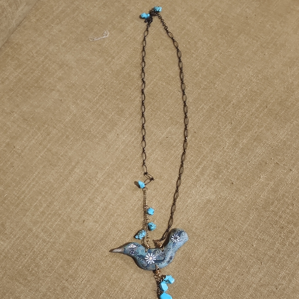 Blue Bird Pendant Necklace